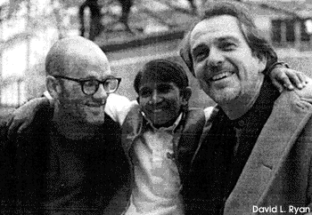 Iqbal with Peter Gabriel and that bald guy from REM